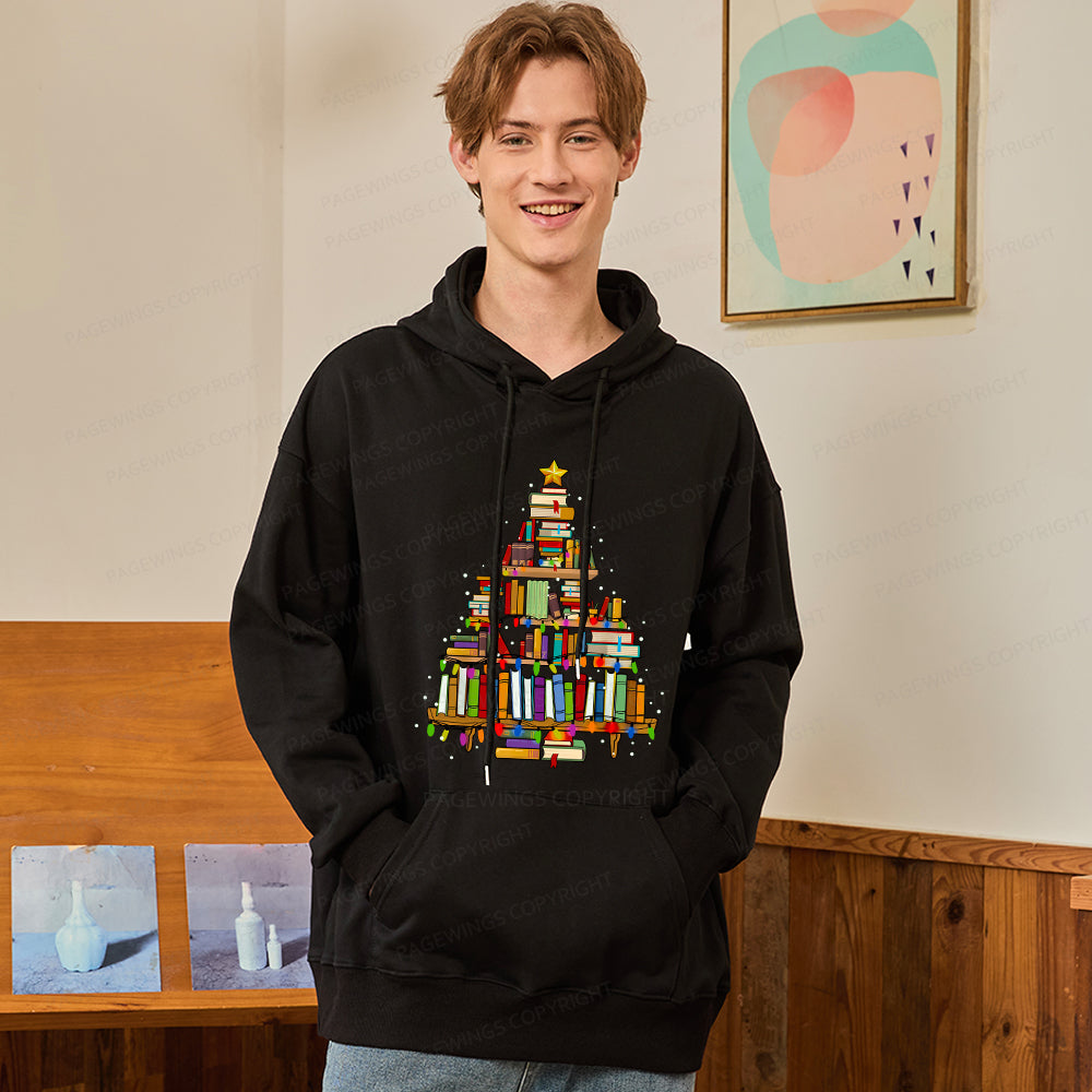 Pagewings Christmas Books Tree Unisex Classic Hoodie