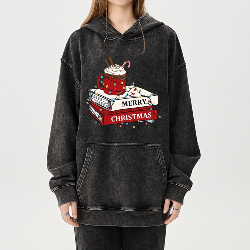 Pagewings Merry Christmas Unisex Washed Hoodie