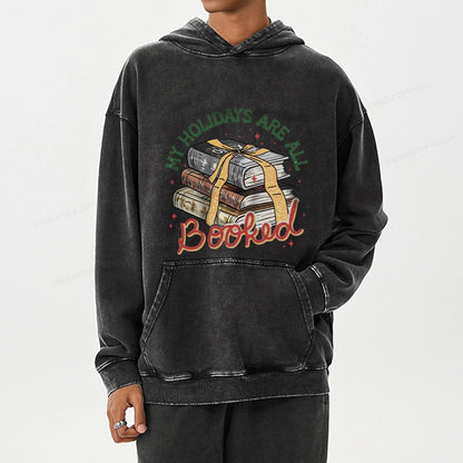 Pagewings My Holidays Are All Booked Unisex Washed Hoodie