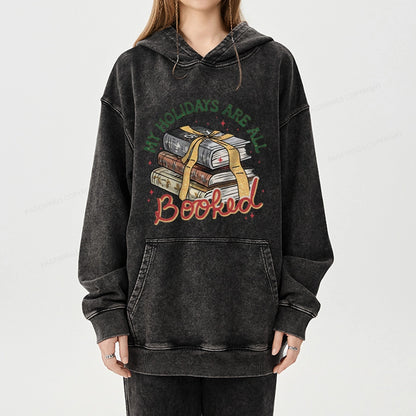 Pagewings My Holidays Are All Booked Unisex Washed Hoodie