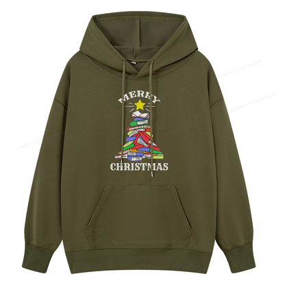 Pagewings Merry Christmas Book Tree Unisex Classic Hoodie