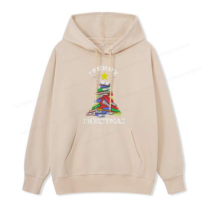 Pagewings Merry Christmas Book Tree Unisex Classic Hoodie