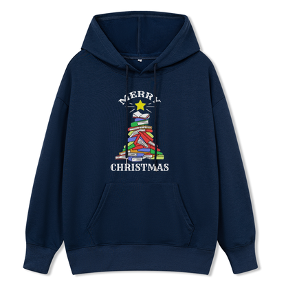 Pagewings Merry Christmas Book Tree Unisex Classic Hoodie