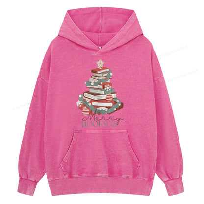 Pagewings Merry Bookmas Unisex Washed Hoodie