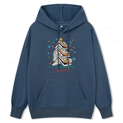 Pagewings Fantasy Reading All Booked For Christmas Unisex Classic Hoodie