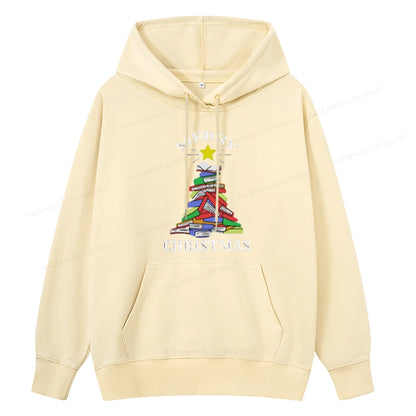 Pagewings Merry Christmas Book Tree Unisex Classic Hoodie