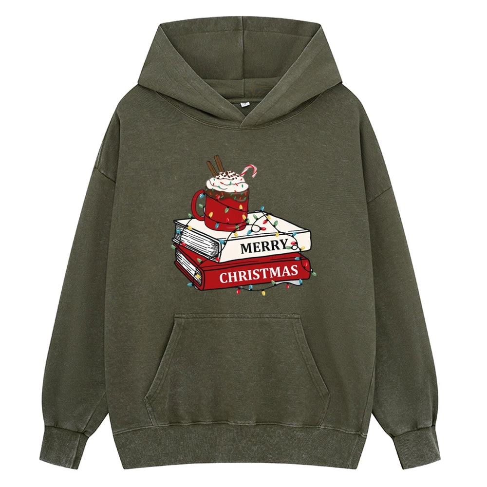Pagewings Merry Christmas Unisex Washed Hoodie