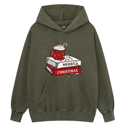 Pagewings Merry Christmas Unisex Washed Hoodie
