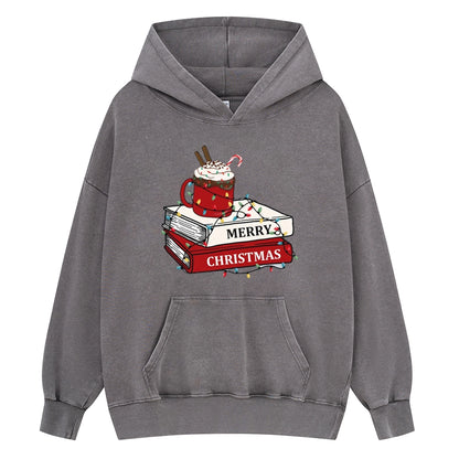 Pagewings Merry Christmas Unisex Washed Hoodie