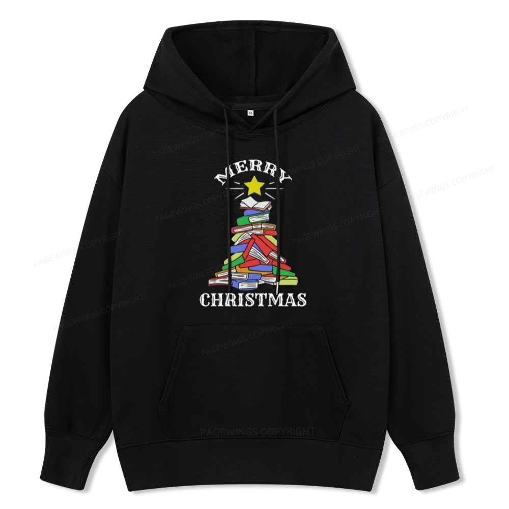Pagewings Merry Christmas Book Tree Unisex Classic Hoodie