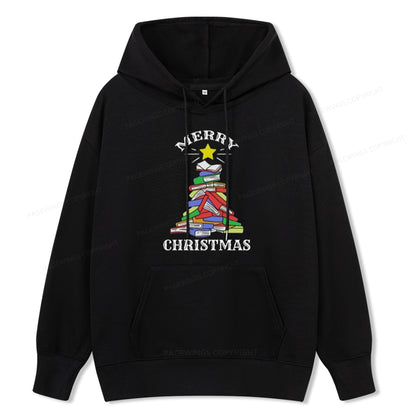 Pagewings Merry Christmas Book Tree Unisex Classic Hoodie