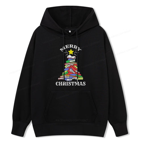 Pagewings Merry Christmas Book Tree Unisex Classic Hoodie