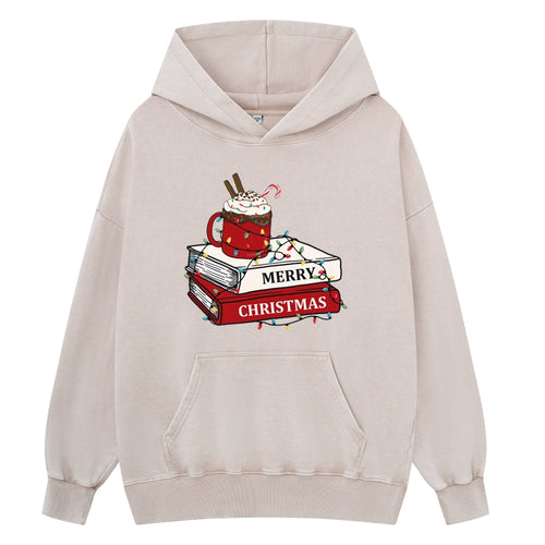Pagewings Merry Christmas Unisex Washed Hoodie