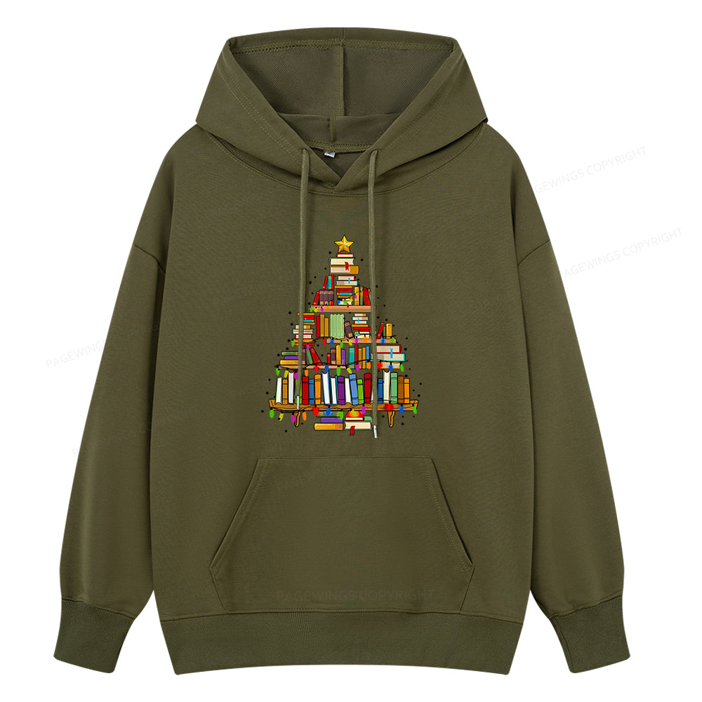 Pagewings Christmas Books Tree Unisex Classic Hoodie