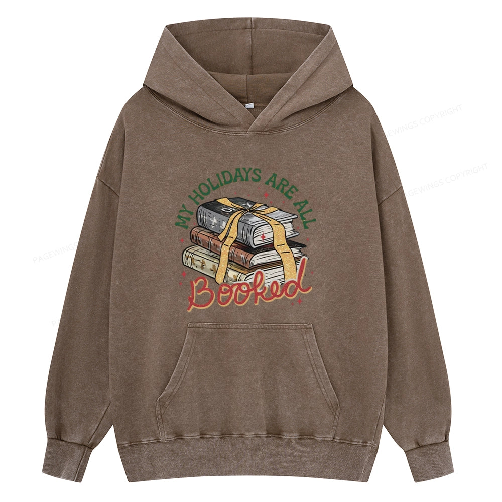 Pagewings My Holidays Are All Booked Unisex Washed Hoodie