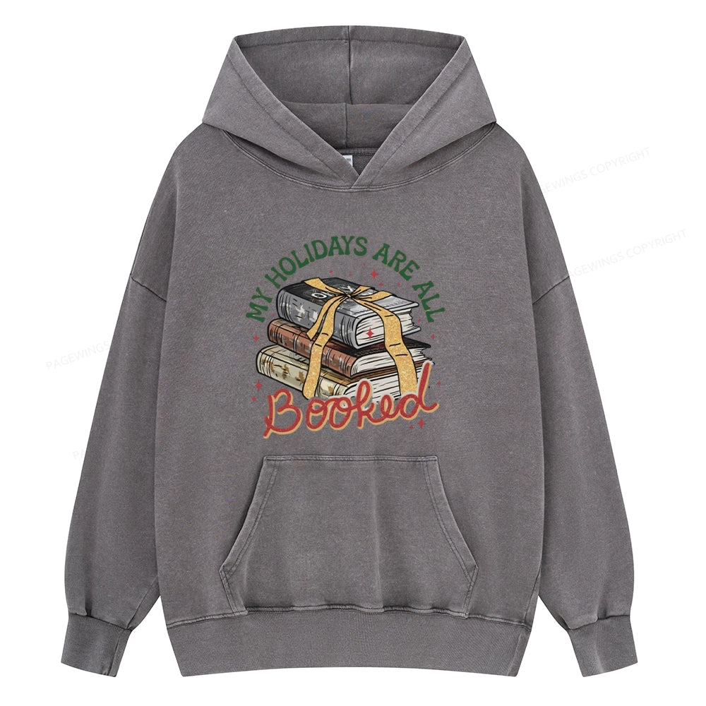 Pagewings My Holidays Are All Booked Unisex Washed Hoodie