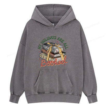 Pagewings My Holidays Are All Booked Unisex Washed Hoodie