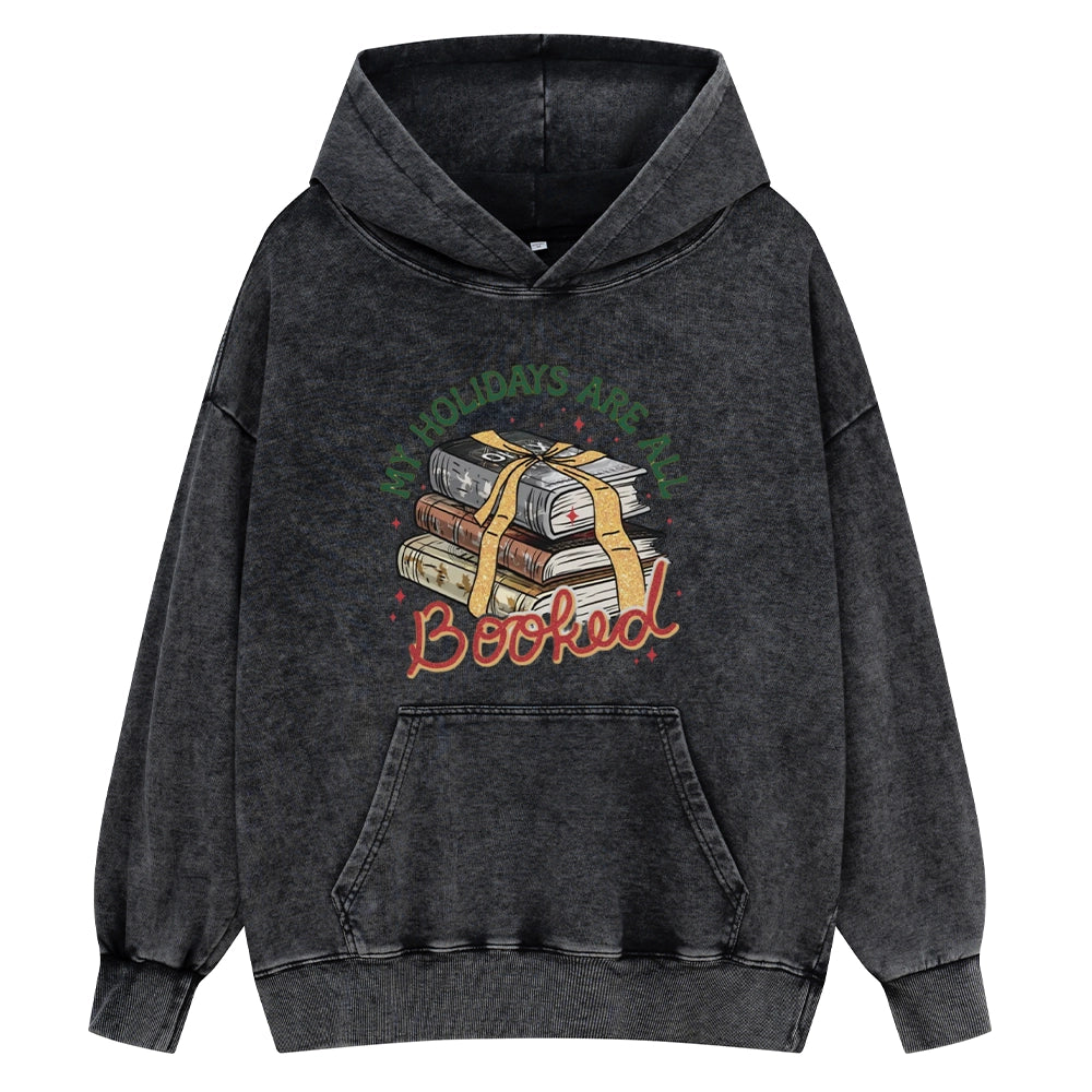 Pagewings My Holidays Are All Booked Unisex Washed Hoodie