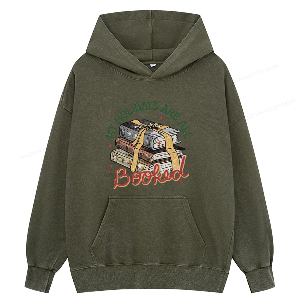 Pagewings My Holidays Are All Booked Unisex Washed Hoodie