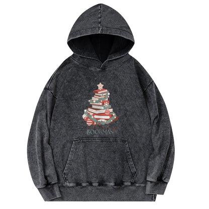 Pagewings Merry Bookmas Unisex Washed Hoodie