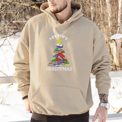 Pagewings Merry Christmas Book Tree Unisex Classic Hoodie